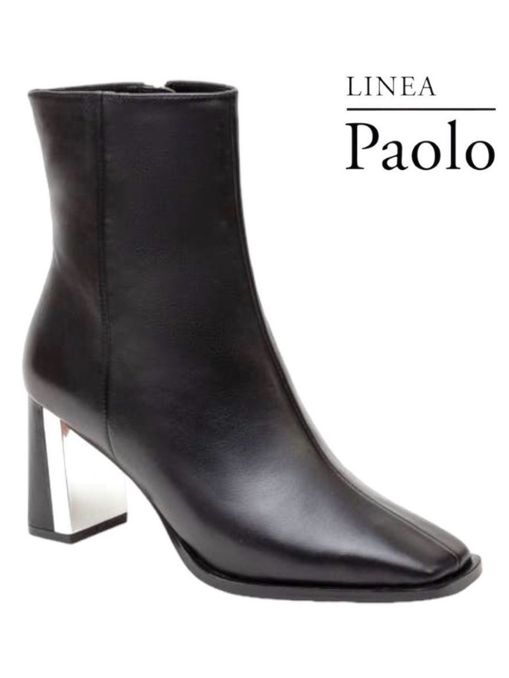 LINEA PAOLO Valentin Bootie in Black Leather Size 9.5 NWT